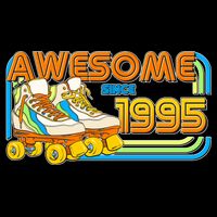 Retro Roller Skates Awesome Since 1995 30th Birthday Flat Bill Trucker Hat