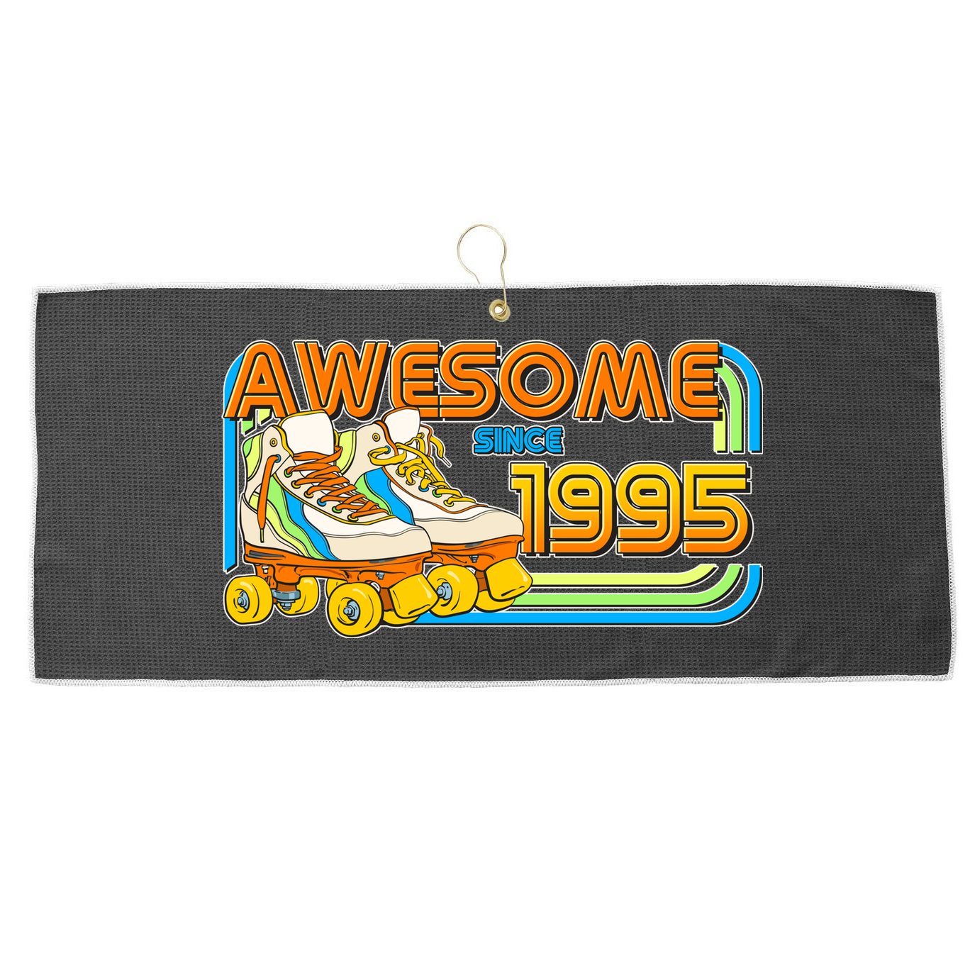 Retro Roller Skates Awesome Since 1995 30th Birthday Large Microfiber Waffle Golf Towel