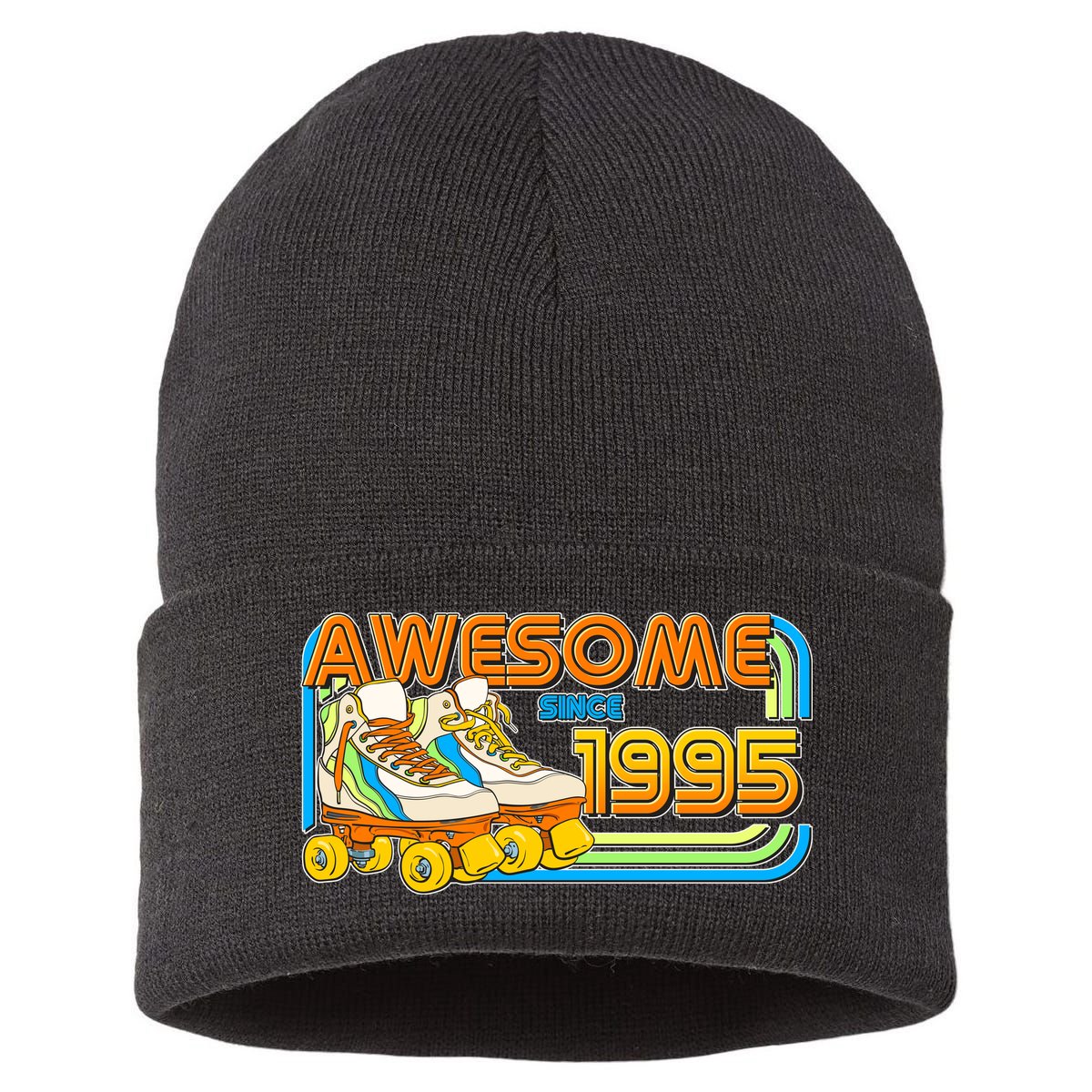 Retro Roller Skates Awesome Since 1995 30th Birthday Sustainable Knit Beanie