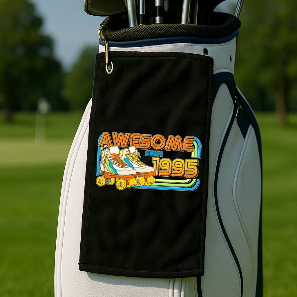 Retro Roller Skates Awesome Since 1995 30th Birthday Golf Towel