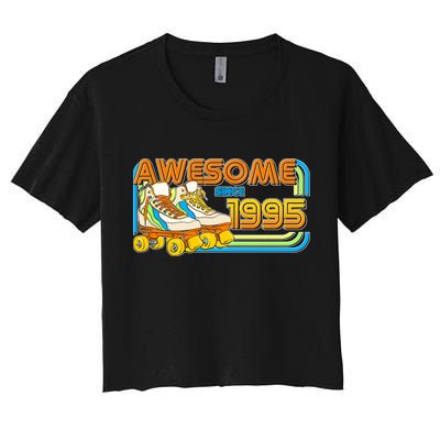 Retro Roller Skates Awesome Since 1995 30th Birthday Crop Top