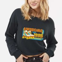 Retro Roller Skates Awesome Since 1995 30th Birthday Cropped Pullover Crew