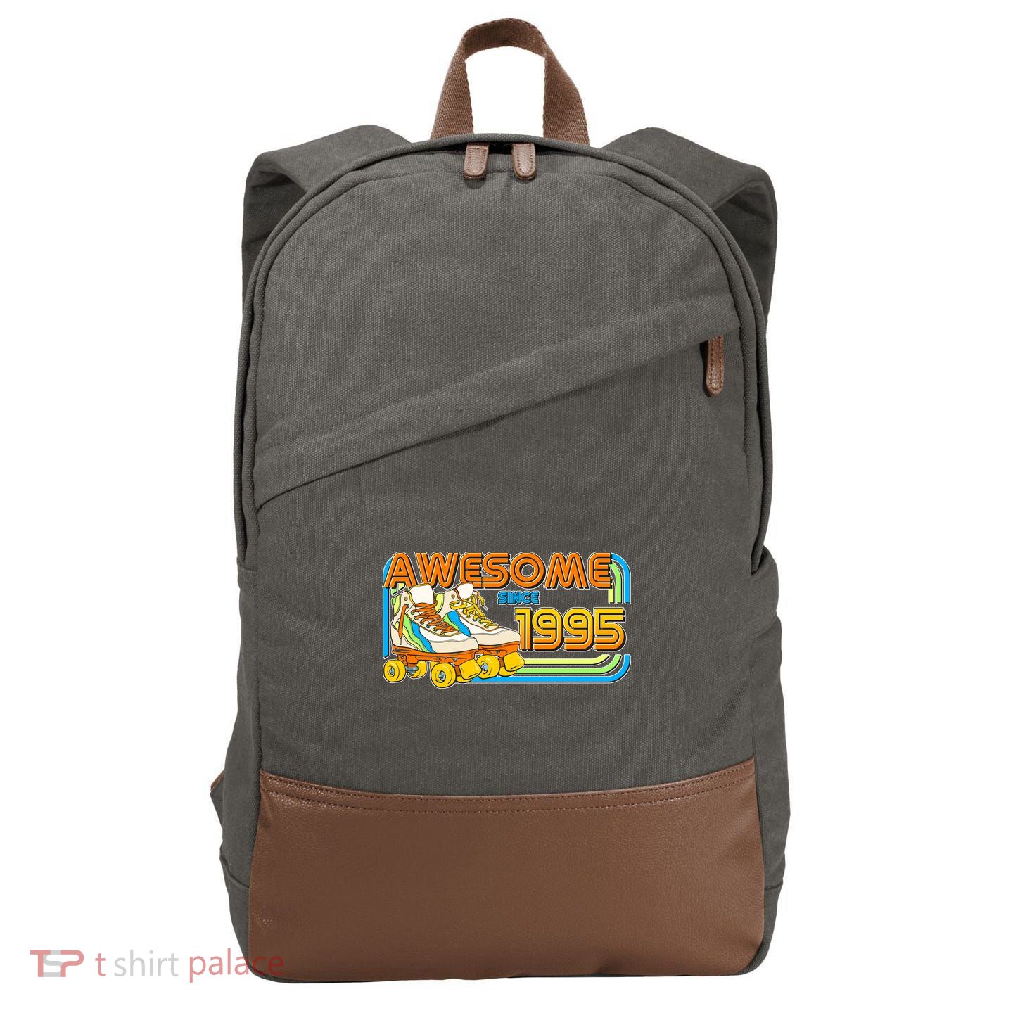 Retro Roller Skates Awesome Since 1995 30th Birthday Cotton Canvas Backpack