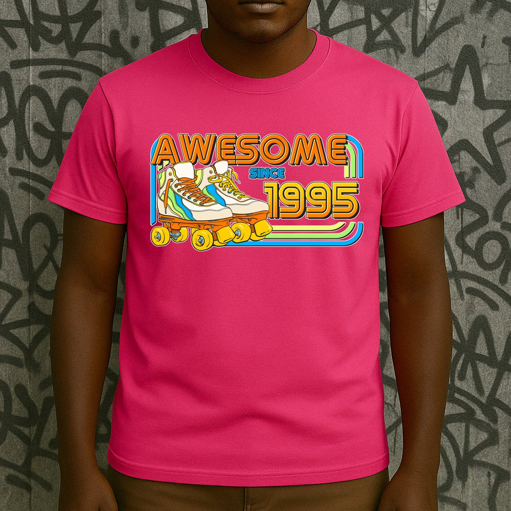 Retro Roller Skates Awesome Since 1995 30th Birthday T-Shirt