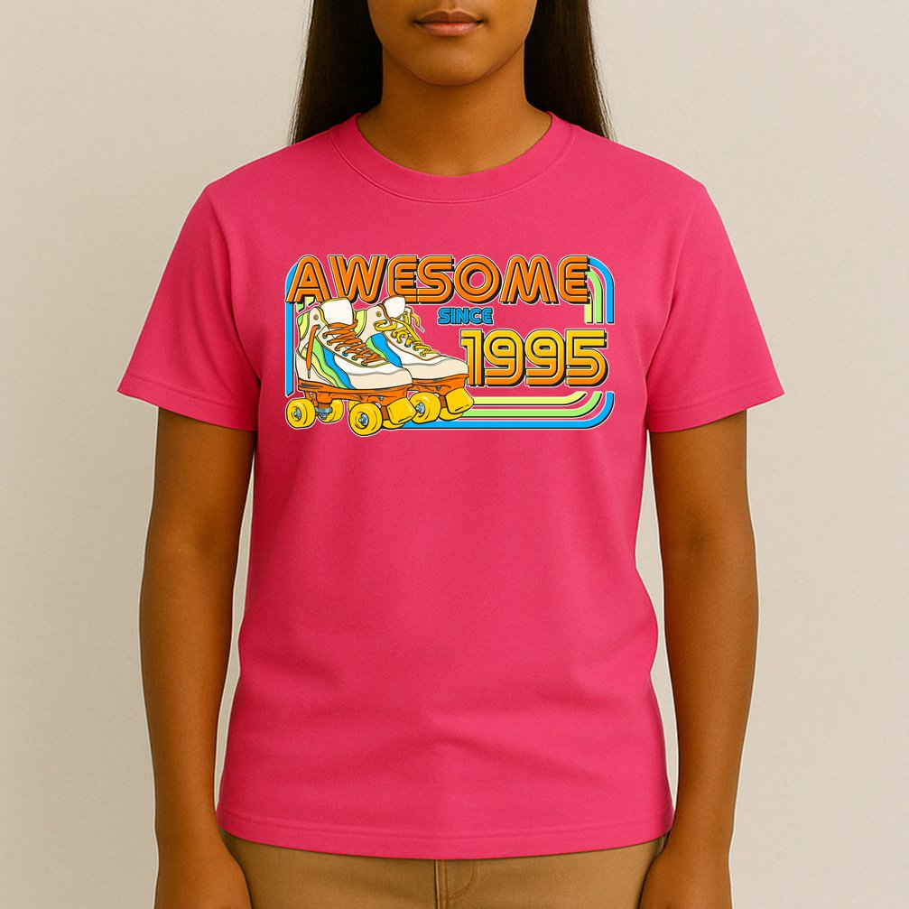 Retro Roller Skates Awesome Since 1995 30th Birthday T-Shirt