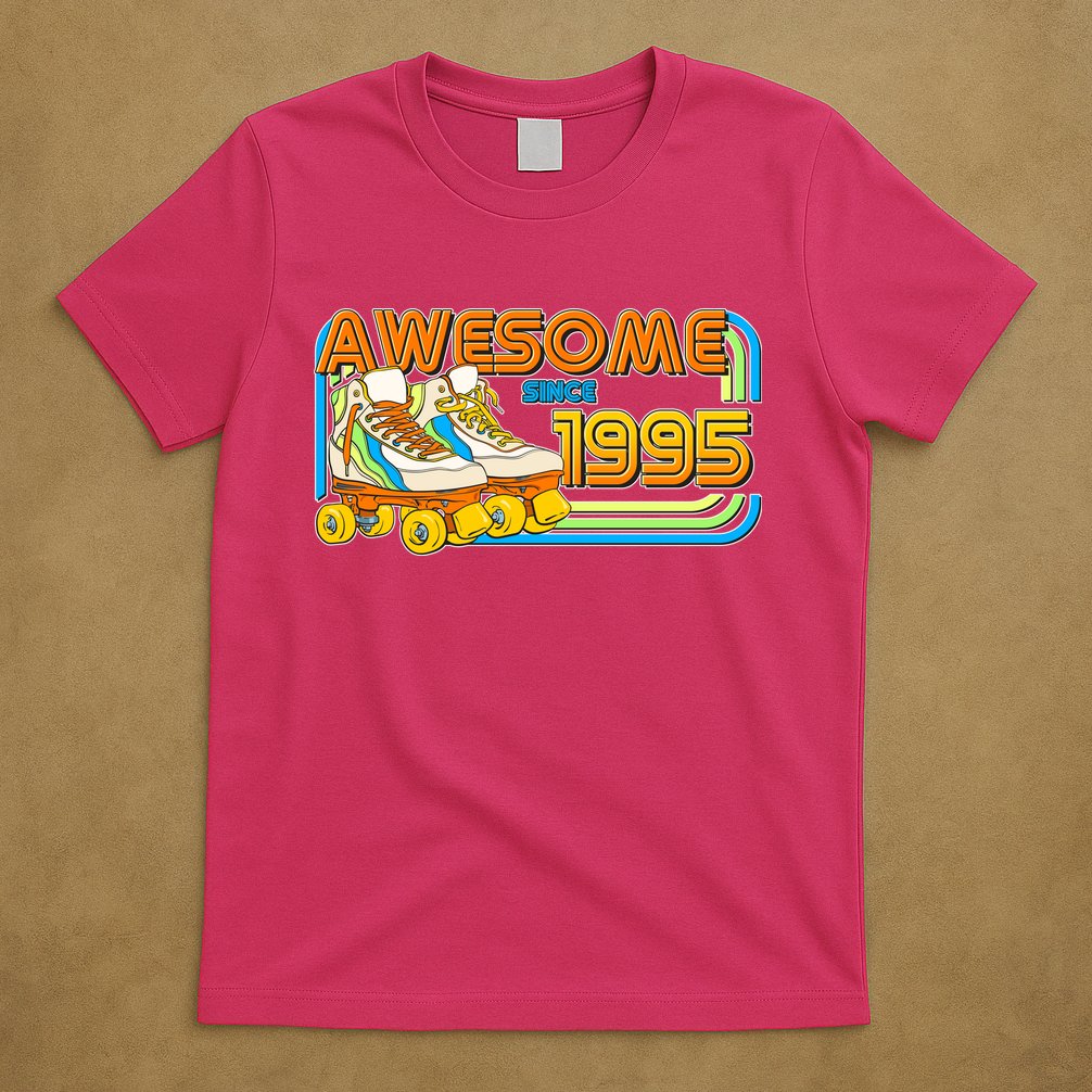 Retro Roller Skates Awesome Since 1995 30th Birthday T-Shirt