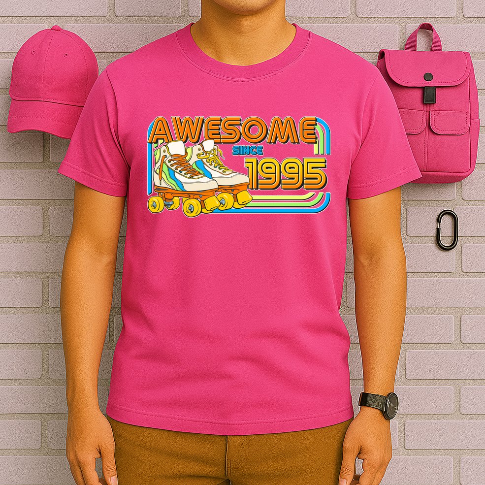 Retro Roller Skates Awesome Since 1995 30th Birthday T-Shirt