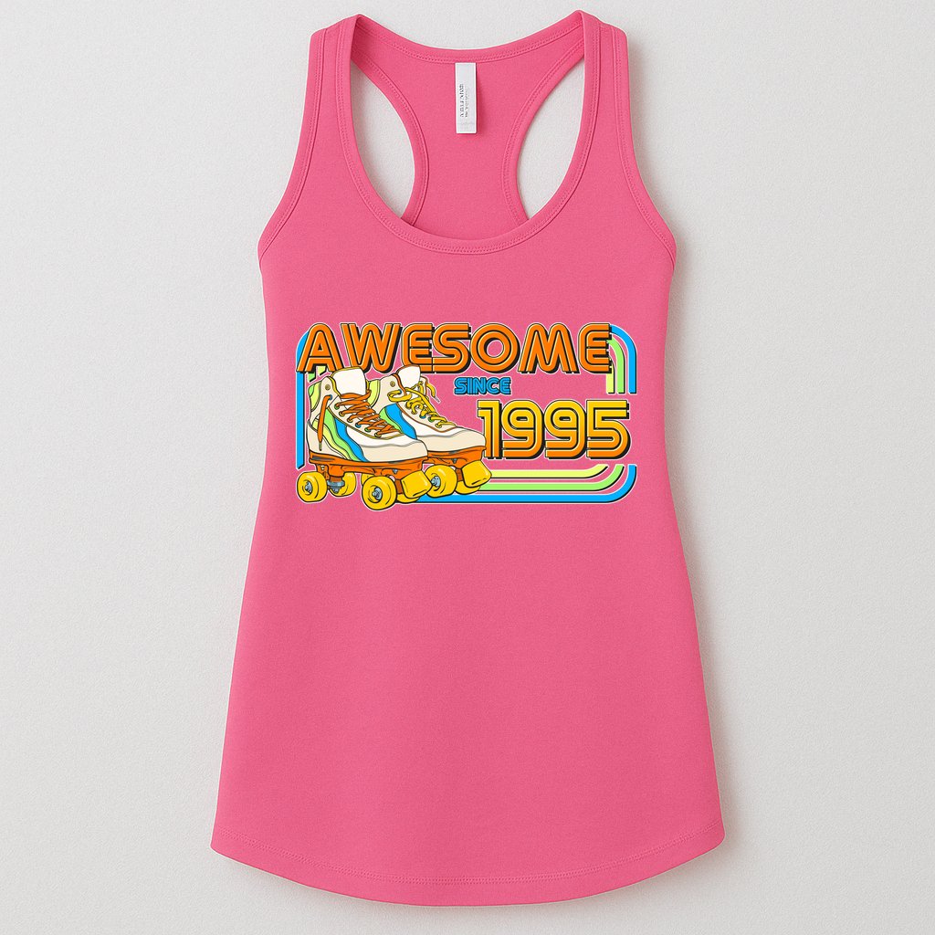 Retro Roller Skates Awesome Since 1995 30th Birthday Womens Tank Top