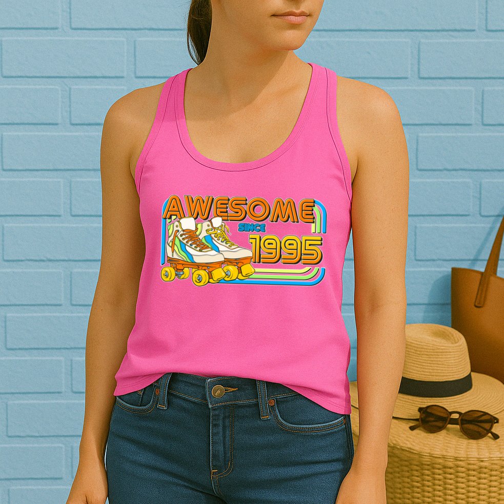 Retro Roller Skates Awesome Since 1995 30th Birthday Womens Tank Top