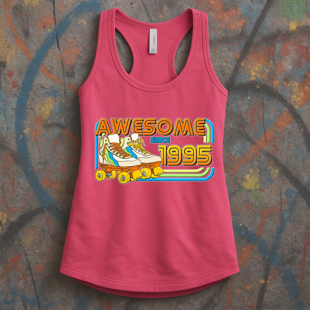 Retro Roller Skates Awesome Since 1995 30th Birthday Womens Tank Top