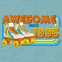 Retro Roller Skates Awesome Since 1995 30th Birthday Sueded Cloud Jersey T-Shirt