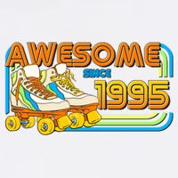 Retro Roller Skates Awesome Since 1995 30th Birthday Garment-Dyed Sweatshirt