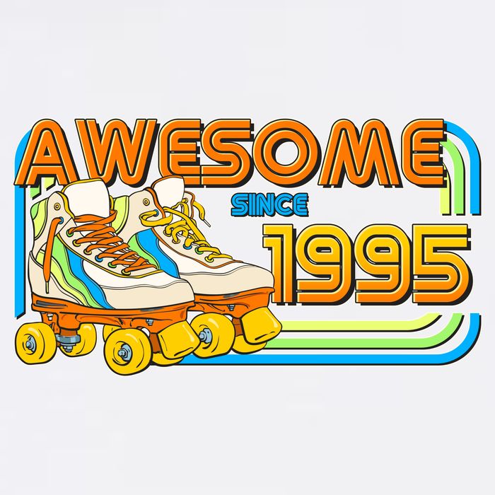 Retro Roller Skates Awesome Since 1995 30th Birthday Garment-Dyed Sweatshirt