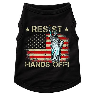 Resist Resistance Statue Of Liberty Hands Off Protest Retro Doggie Tank