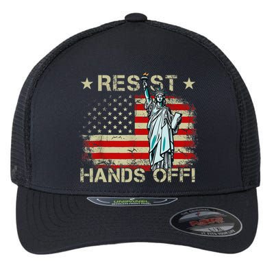 Resist Resistance Statue Of Liberty Hands Off Protest Retro Flexfit Unipanel Trucker Cap