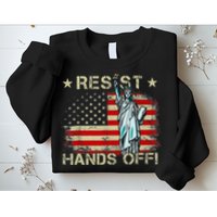 Resist Resistance Statue Of Liberty Hands Off Protest Retro Sweatshirt