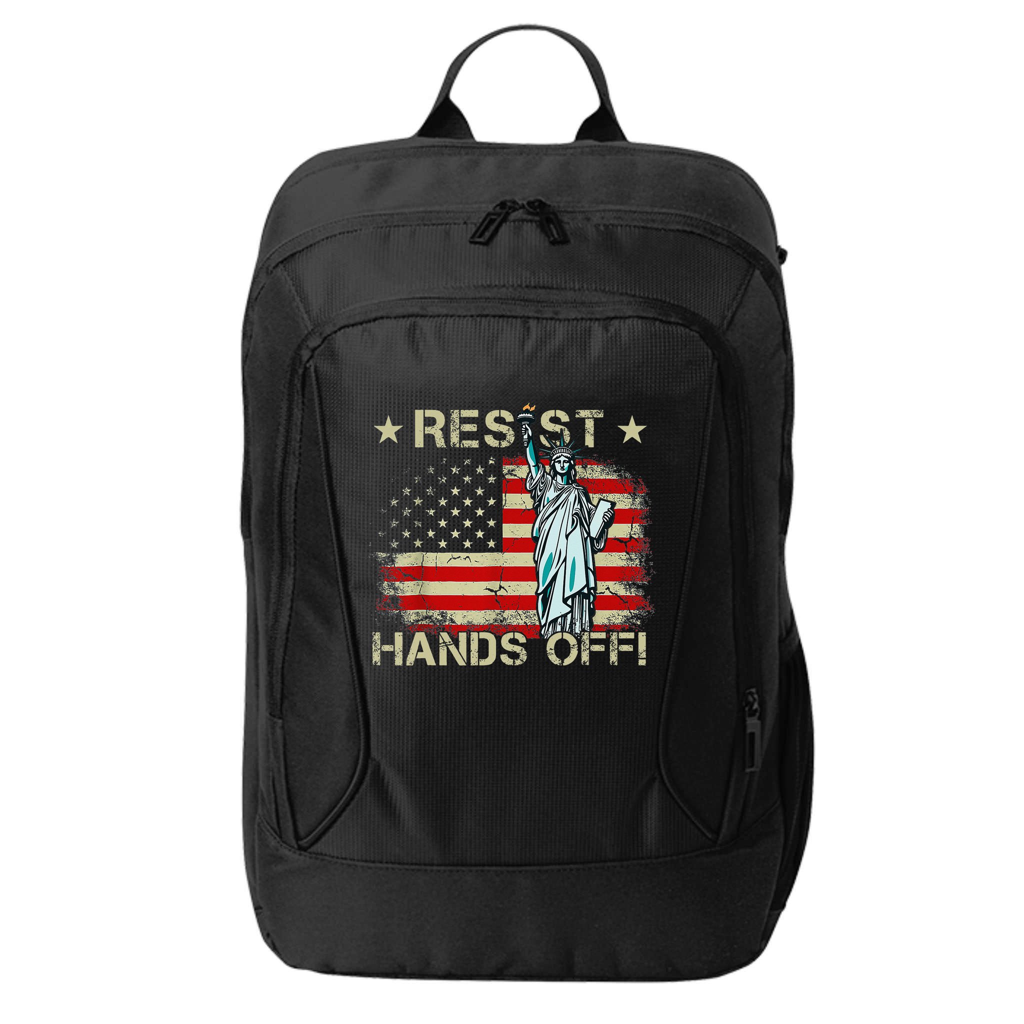 Resist Resistance Statue Of Liberty Hands Off Protest Retro City Backpack