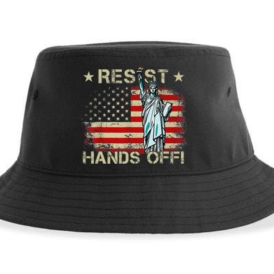 Resist Resistance Statue Of Liberty Hands Off Protest Retro Sustainable Bucket Hat