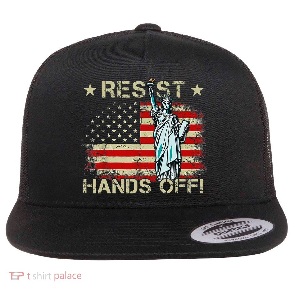 Resist Resistance Statue Of Liberty Hands Off Protest Retro Flatbill Hat
