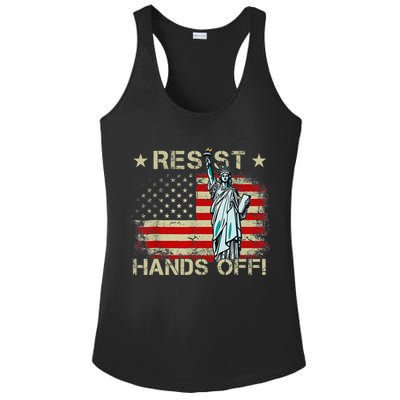 Resist Resistance Statue Of Liberty Hands Off Protest Retro Ladies PosiCharge Competitor Racerback Tank