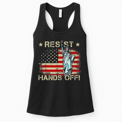 Resist Resistance Statue Of Liberty Hands Off Protest Retro Womens Tank Top