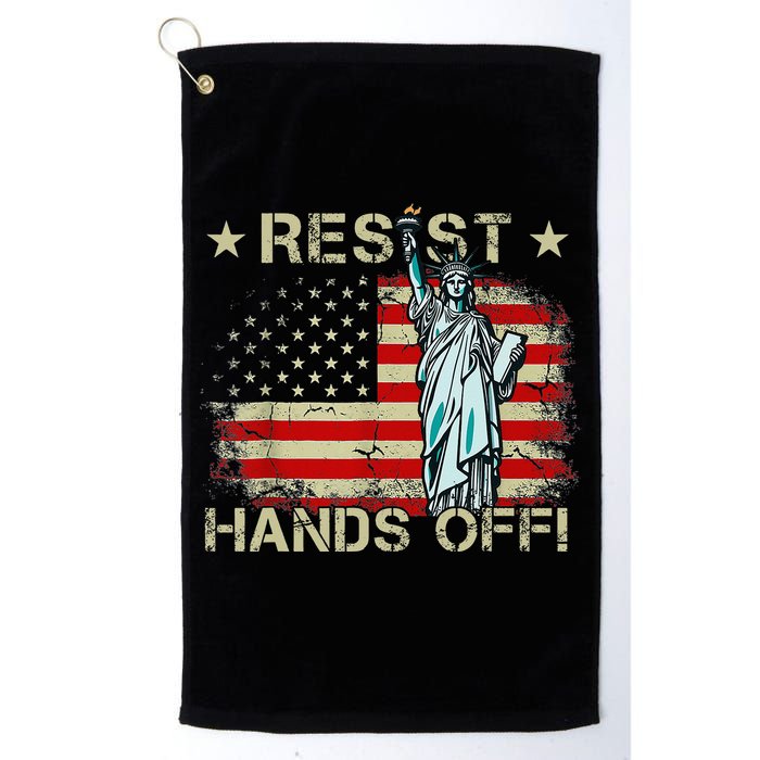 Resist Resistance Statue Of Liberty Hands Off Protest Retro Golf Towel