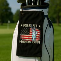 Resist Resistance Statue Of Liberty Hands Off Protest Retro Golf Towel