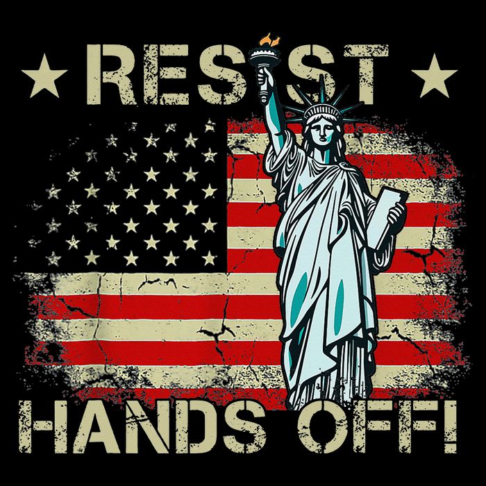 Resist Resistance Statue Of Liberty Hands Off Protest Retro Women's Crop Top Tee