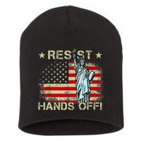Resist Resistance Statue Of Liberty Hands Off Protest Retro Short Acrylic Beanie