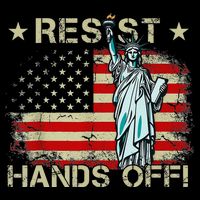 Resist Resistance Statue Of Liberty Hands Off Protest Retro Short Acrylic Beanie