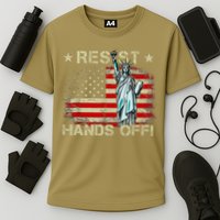 Resist Resistance Statue Of Liberty Hands Off Protest Retro Performance Shirt
