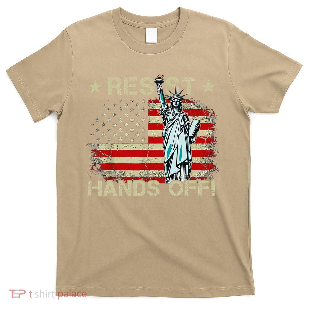 Resist Resistance Statue Of Liberty Hands Off Protest Retro T-Shirt