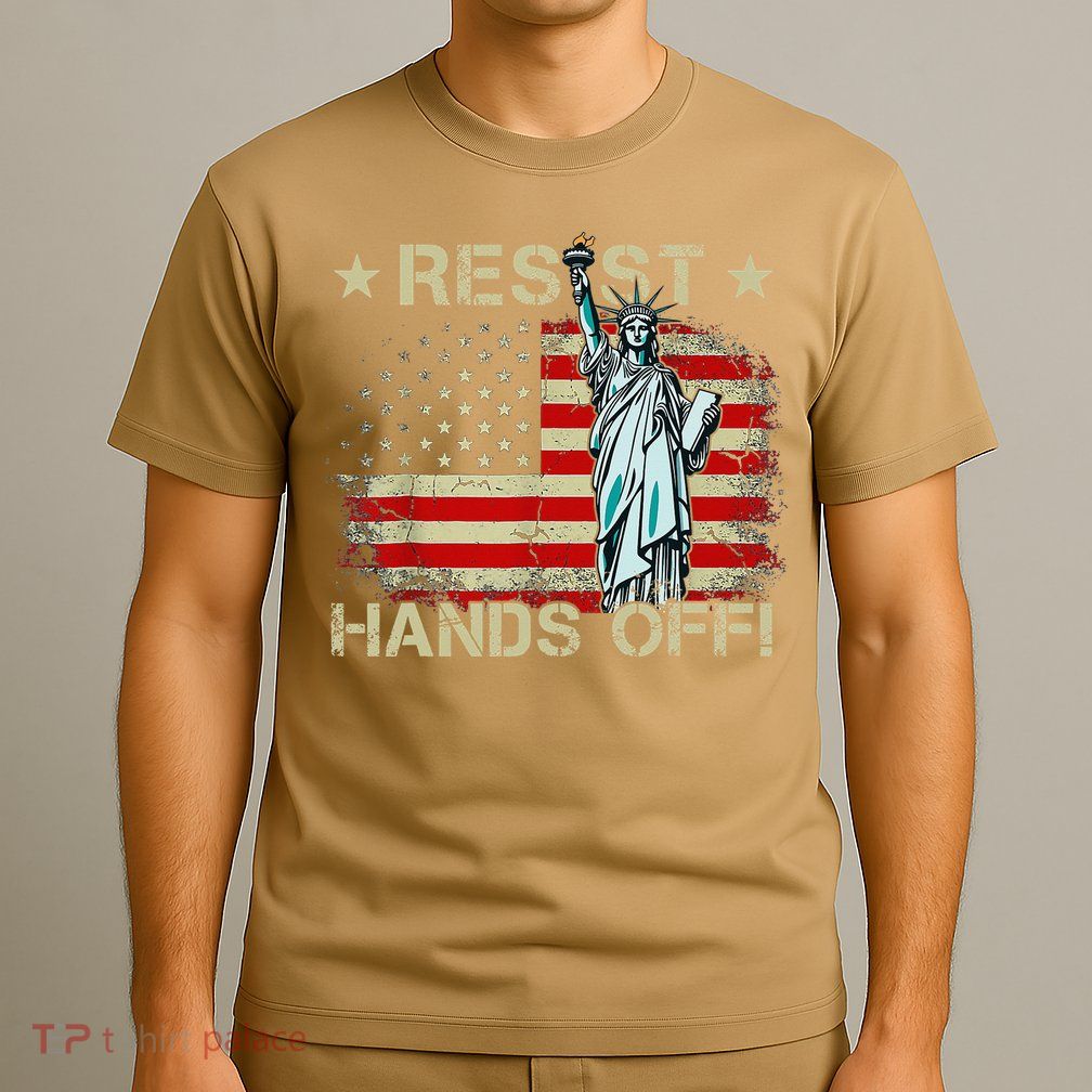 Resist Resistance Statue Of Liberty Hands Off Protest Retro T-Shirt