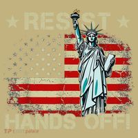 Resist Resistance Statue Of Liberty Hands Off Protest Retro Button