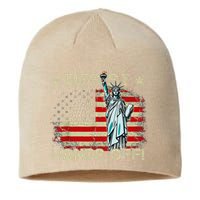 Resist Resistance Statue Of Liberty Hands Off Protest Retro Sustainable Beanie
