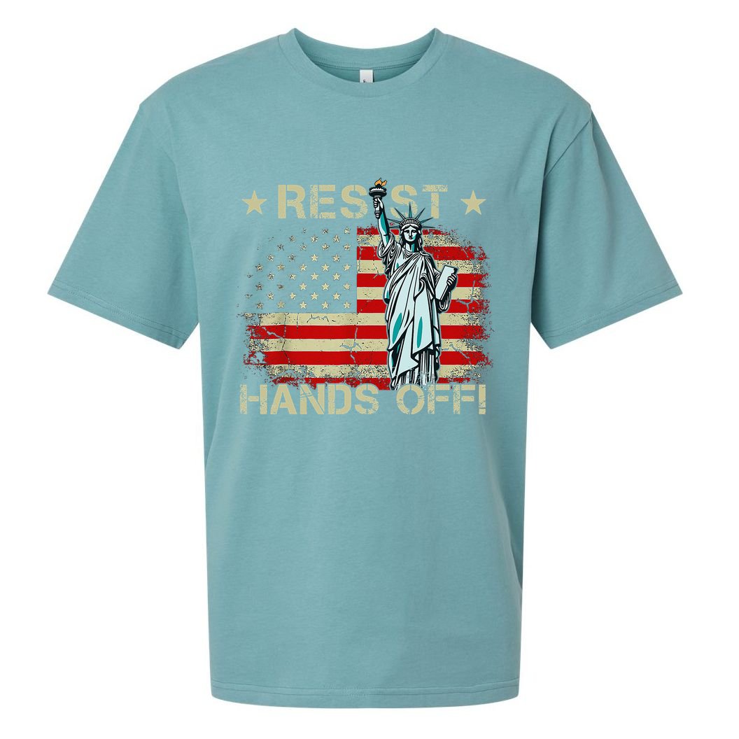 Resist Resistance Statue Of Liberty Hands Off Protest Retro Sueded Cloud Jersey T-Shirt