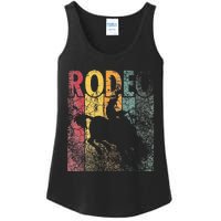 Rodeo Retro Style Cow Horse Riding Vintage Ladies Essential Tank