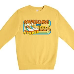 Retro Roller Skates Awesome Since 1924 100th Birthday Premium Crewneck Sweatshirt