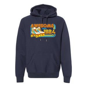 Retro Roller Skates Awesome Since 1924 100th Birthday Premium Hoodie