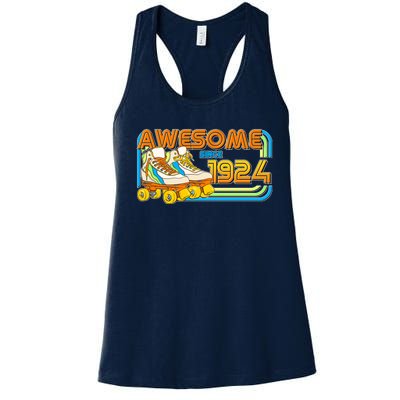 Retro Roller Skates Awesome Since 1924 100th Birthday Women's Racerback Tank