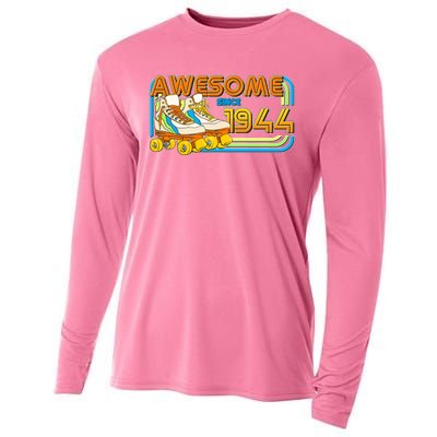 Retro Roller Skates Awesome Since 1944 80th Birthday Cooling Performance Long Sleeve Crew