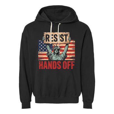 Resist Resistance Statue Of Liberty Hands Off Protest Garment-Dyed Fleece Hoodie