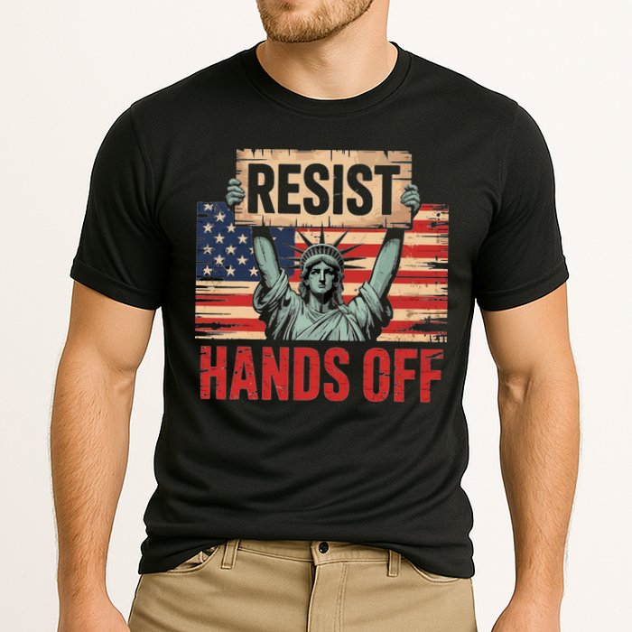 Resist Resistance Statue Of Liberty Hands Off Protest Cooling Performance Crew T-Shirt