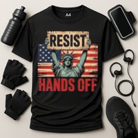 Resist Resistance Statue Of Liberty Hands Off Protest Cooling Performance Crew T-Shirt