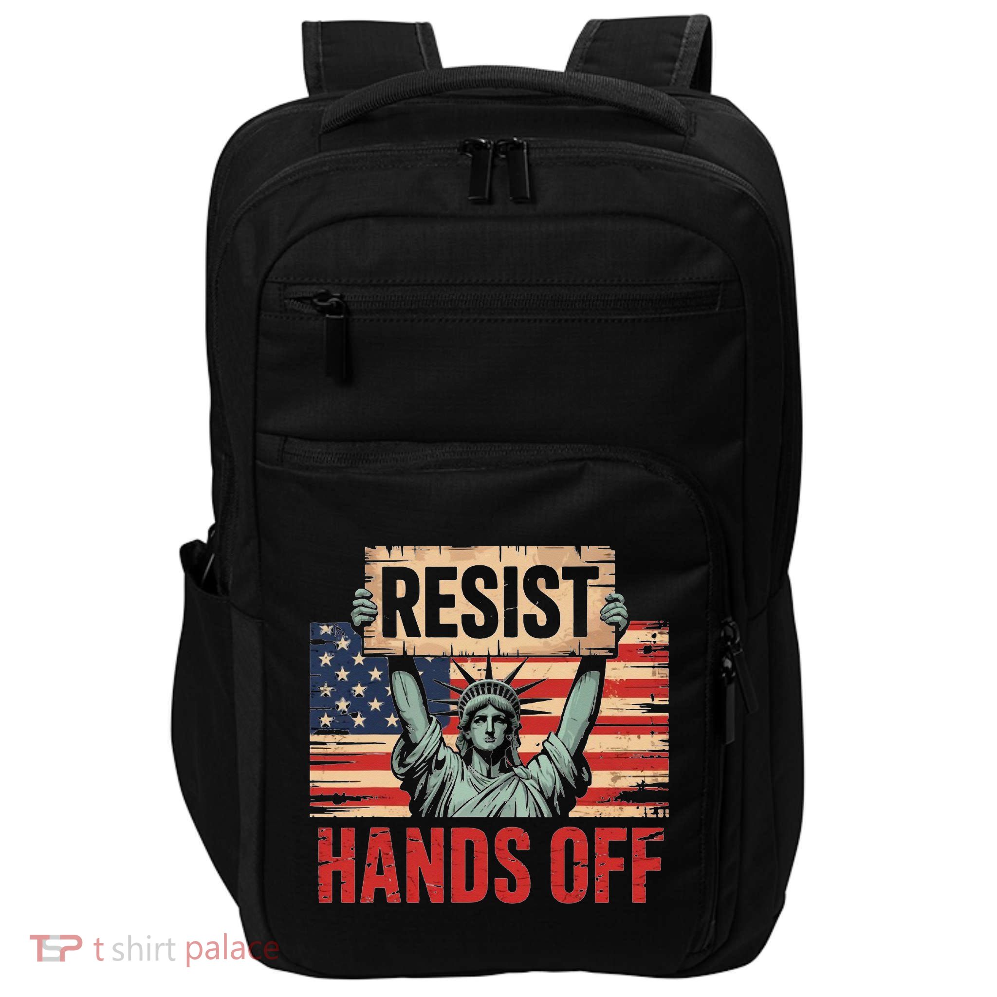 Resist Resistance Statue Of Liberty Hands Off Protest Impact Tech Backpack