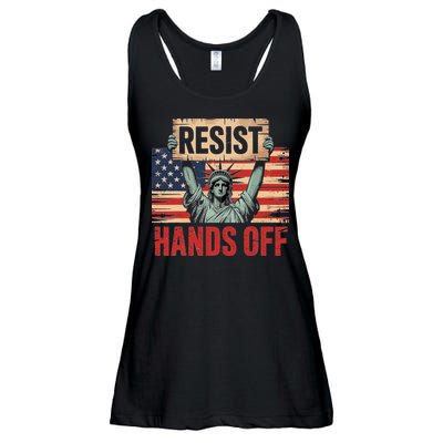 Resist Resistance Statue Of Liberty Hands Off Protest Ladies Essential Flowy Tank