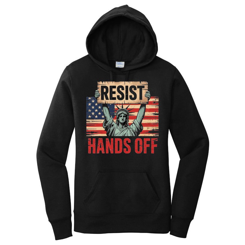 Resist Resistance Statue Of Liberty Hands Off Protest Women's Pullover Hoodie