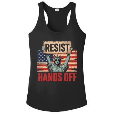 Resist Resistance Statue Of Liberty Hands Off Protest Ladies PosiCharge Competitor Racerback Tank