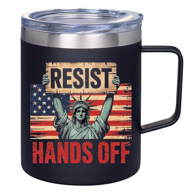 Resist Resistance Statue Of Liberty Hands Off Protest 12oz Stainless Steel Coffee Mug