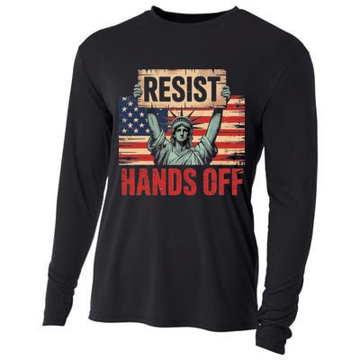 Resist Resistance Statue Of Liberty Hands Off Protest Cooling Performance Long Sleeve Crew